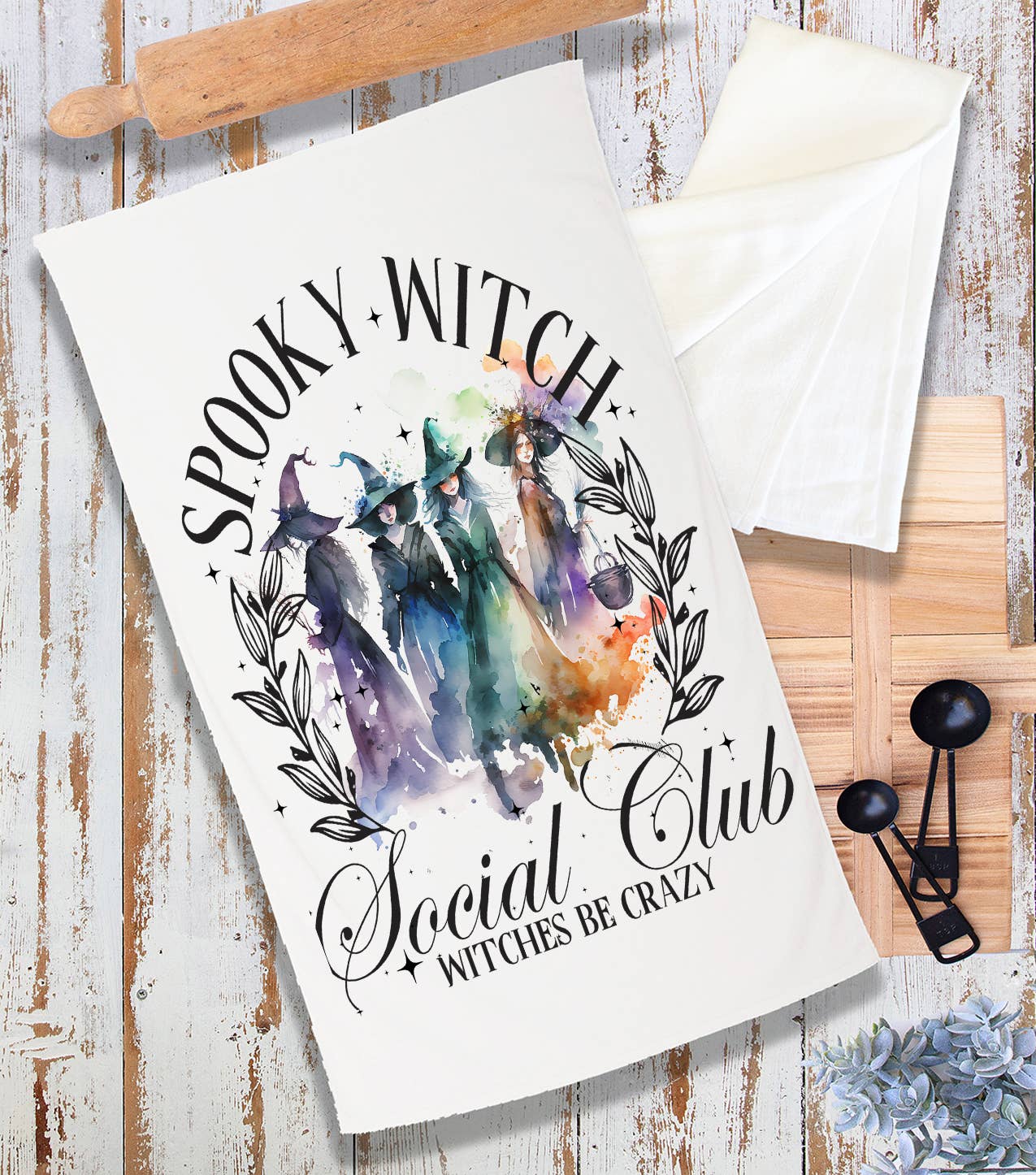 Halloween Spooky Witch Club Terry Towel