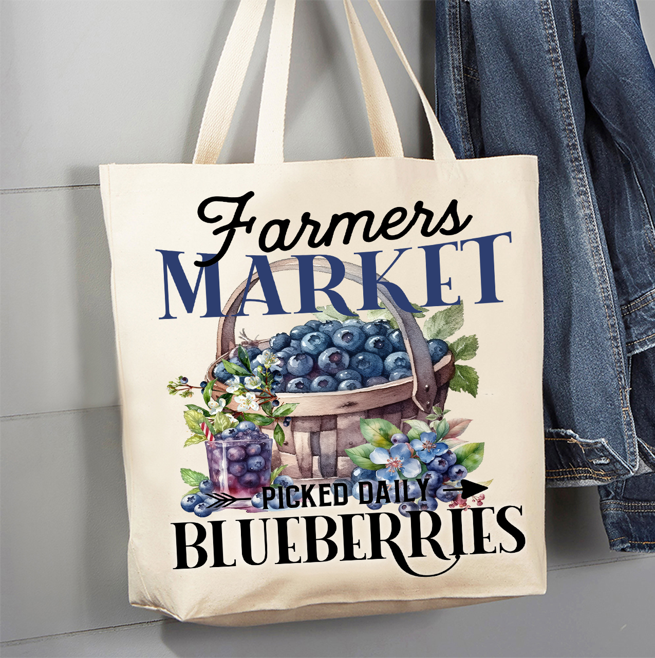 Farm Fresh Blueberries Canvas Tote Bag