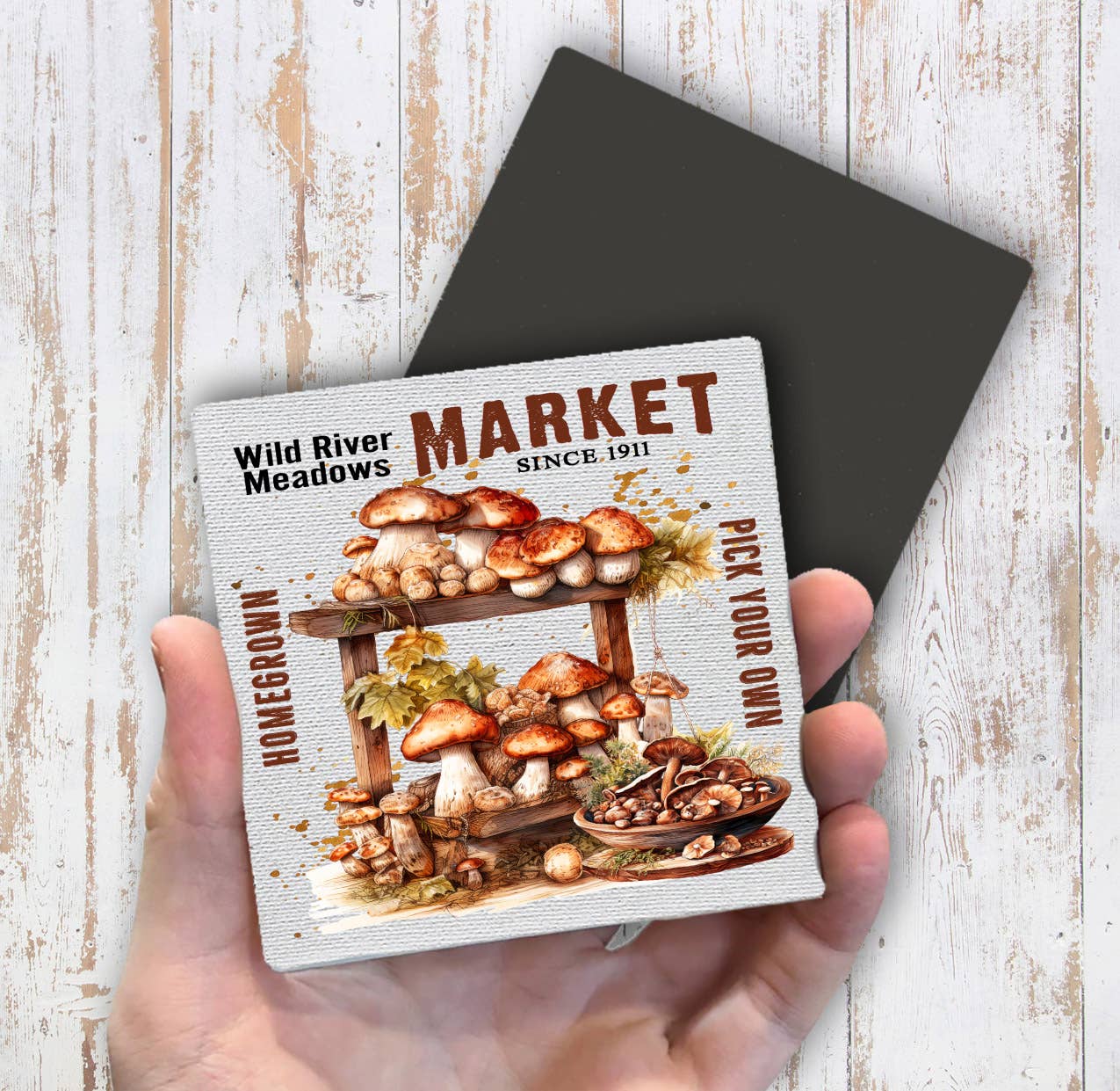 Wild River Mushroom Market Magnet Fridge - Sets of 2