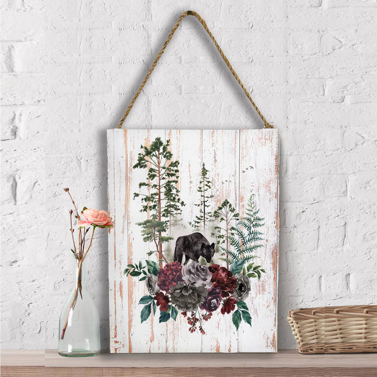 Wolf Forest Trees Nature Wall Decor