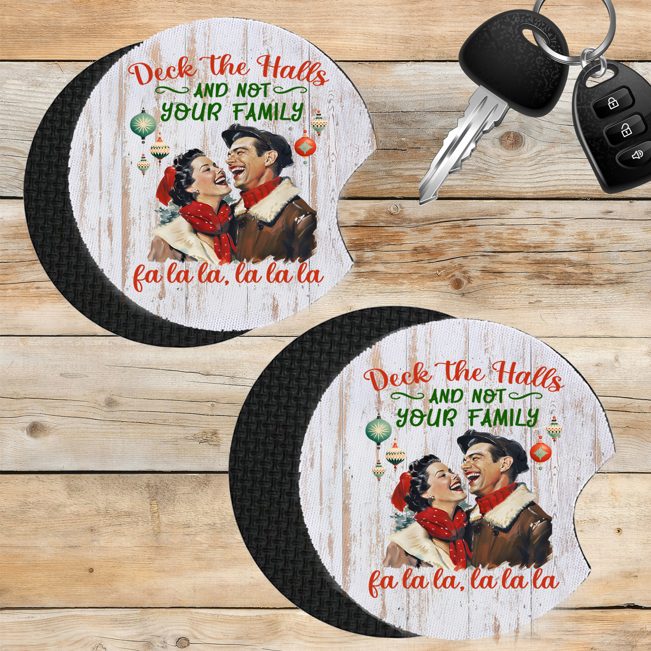 Car Coaster Christmas Funny Deck the Halls