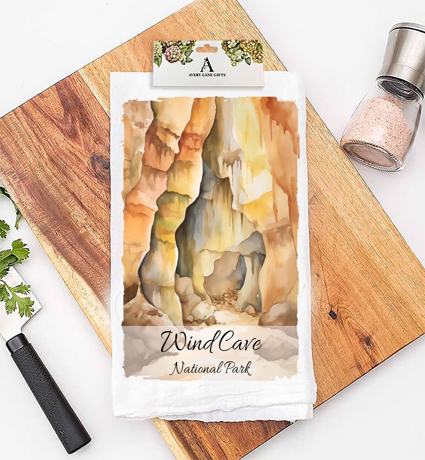 Wind Cave National Park South Dakota Flour Sack Tea Towel
