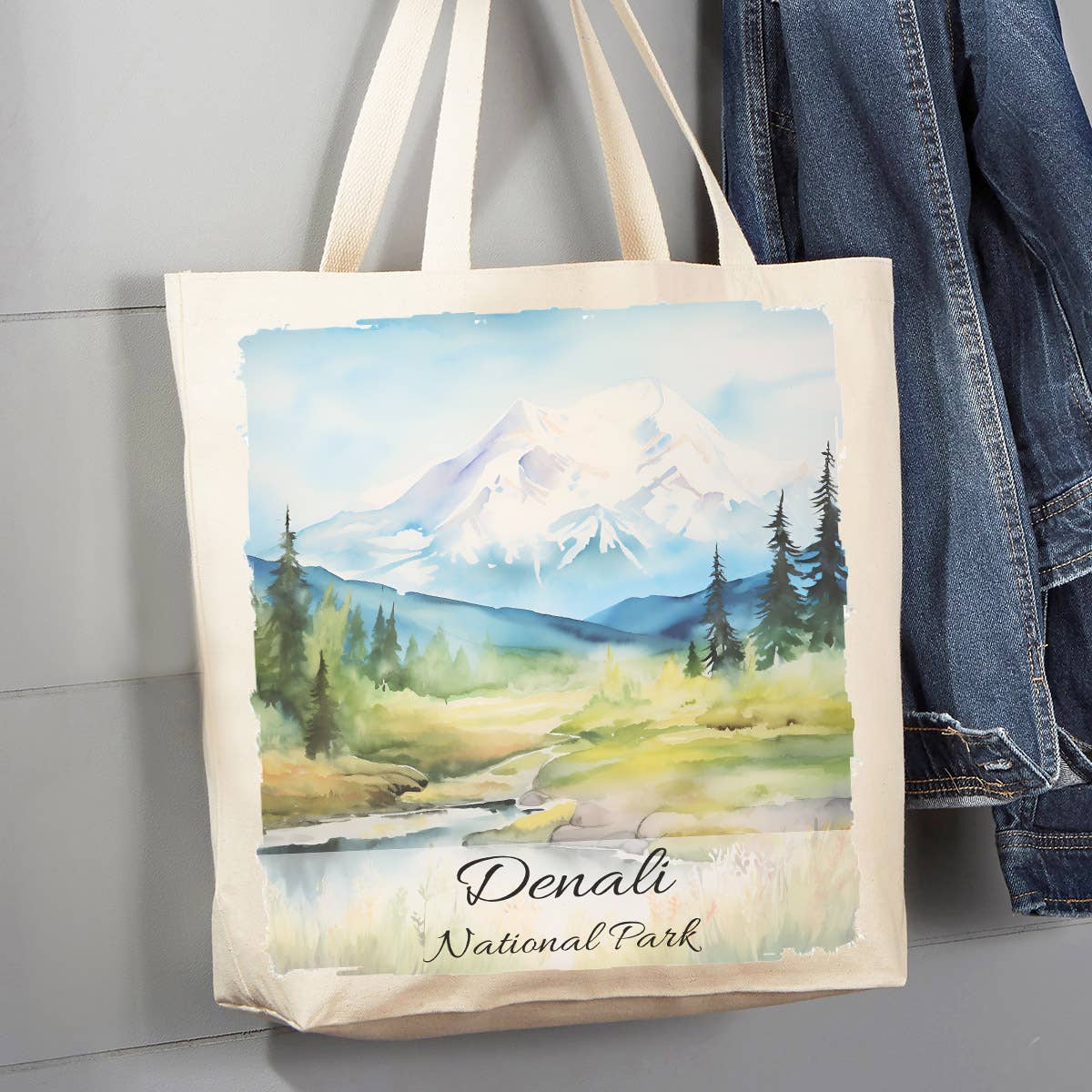 Denali National Park Alaska 12 oz Canvas Tote Bag