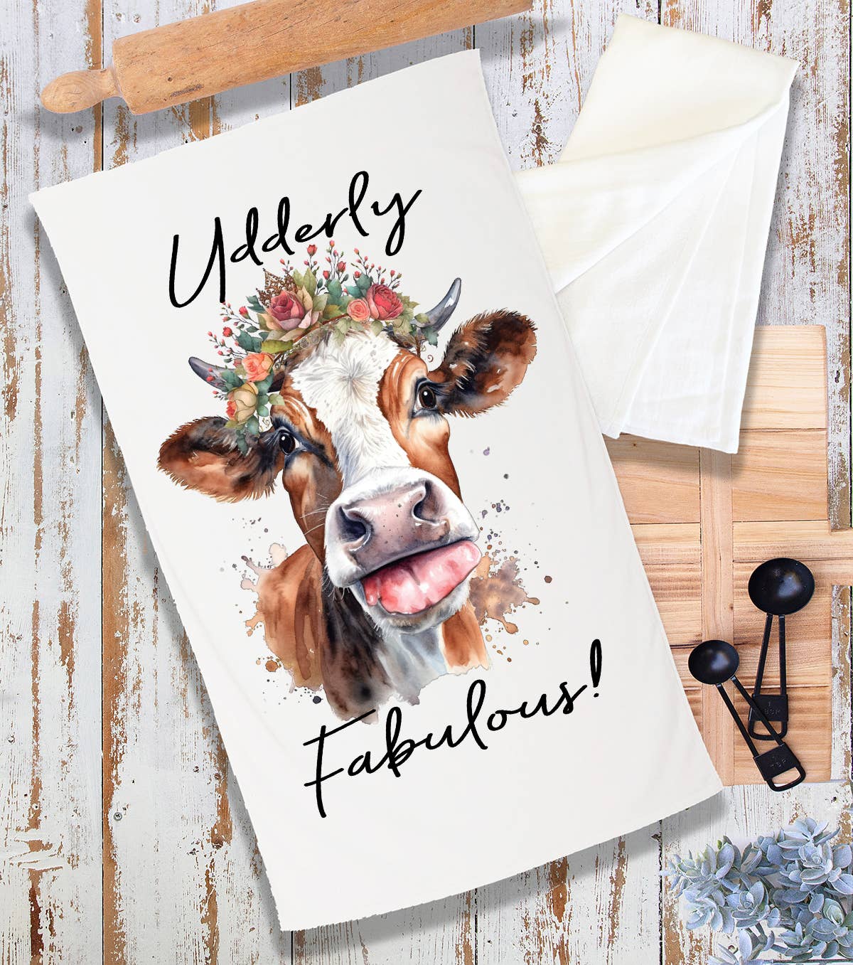 Udderly Fabulous Cow Farmhouse Terry Cloth Towel