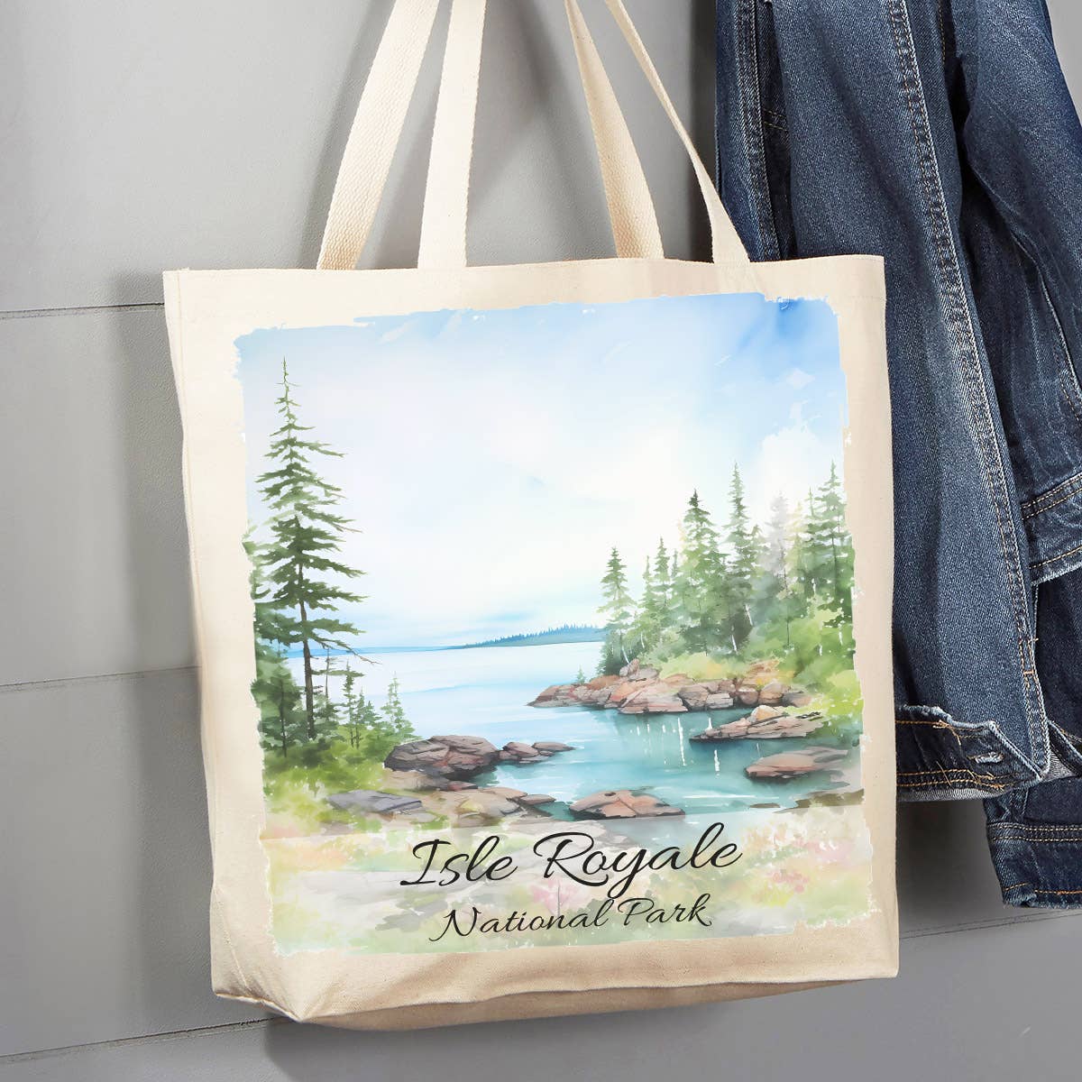 Isle Royale National Park Michigan 12 oz Canvas Tote Bag