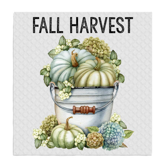 Set of 2 -  Fall Harvest Pumpkin Hydrangea SWEDISH DISH CLOTHS