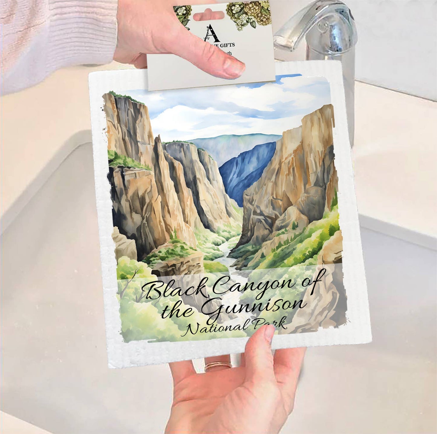 Set of 2 -  Black Canyon Gunnison National Park  SWEDISH DISH CLOTH