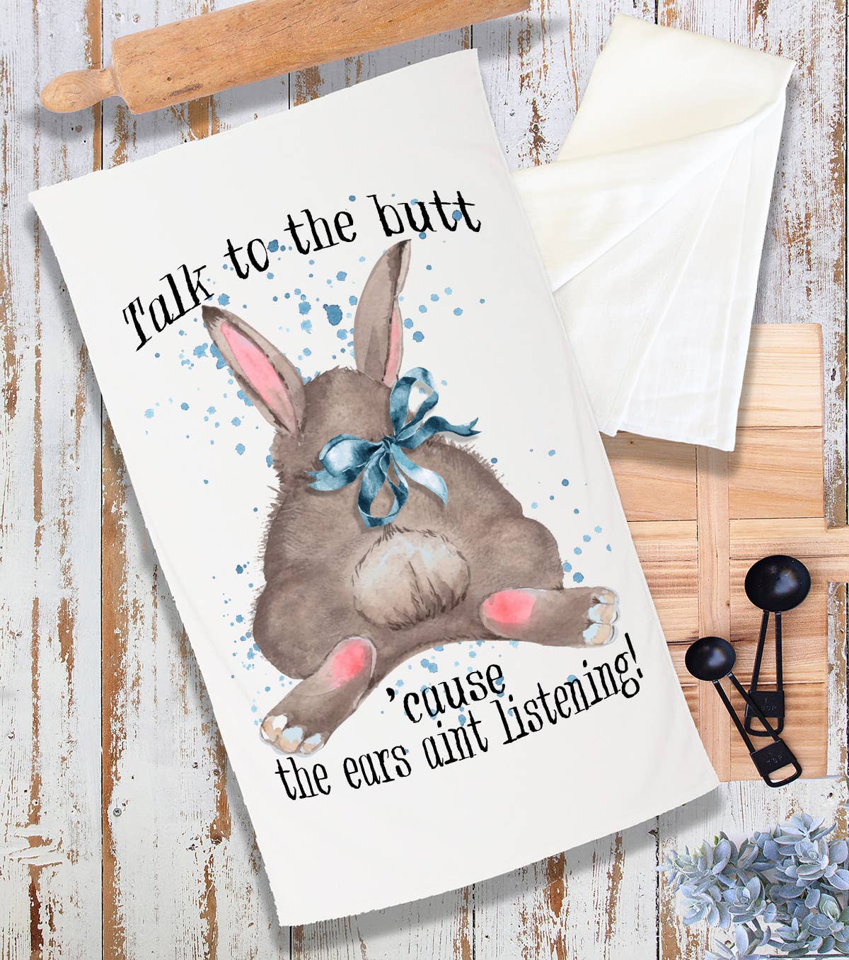 Easter Bunny Talk to the Butt Terry Cloth Towel