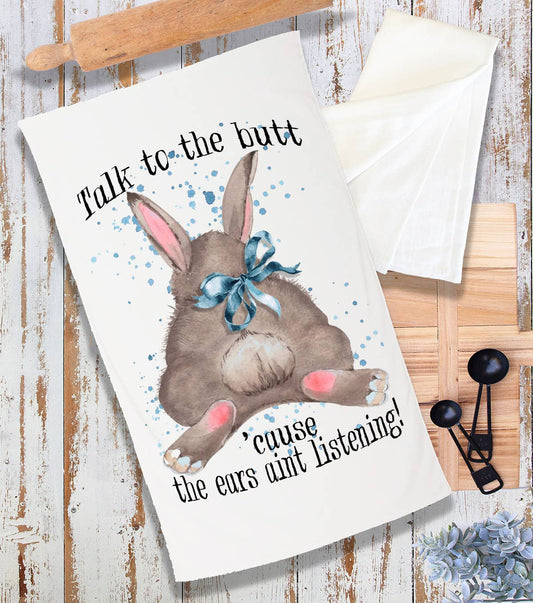 Easter Bunny Talk to the Butt Terry Cloth Towel