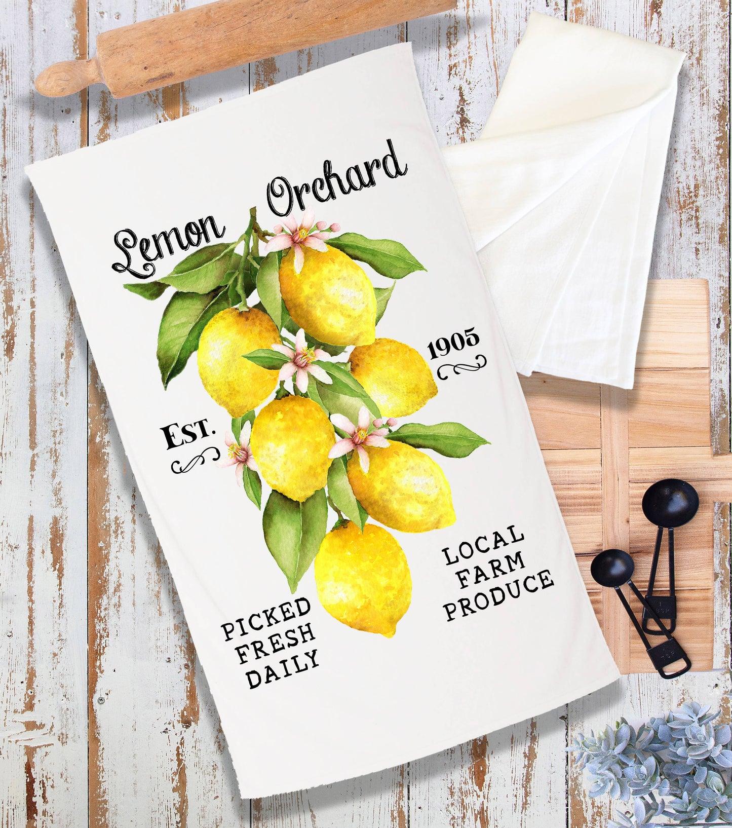 Country Lemon Orchard Terry Cloth Towel
