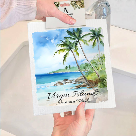 Set of 2 -  Virgin Islands National Park  SWEDISH DISH CLOTH