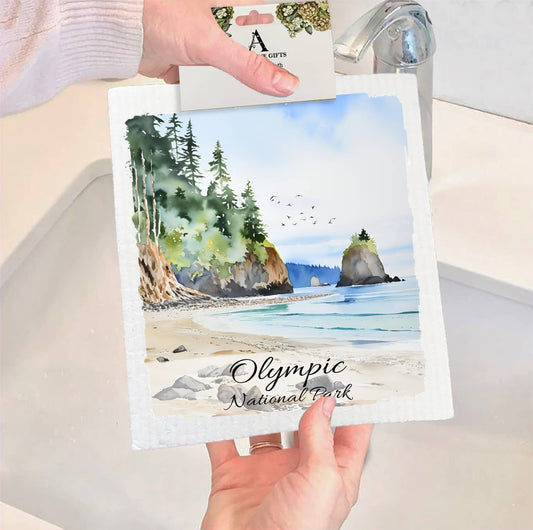 Set of 2 -  Olympic National Park Washington  SWEDISH DISH CLOTH
