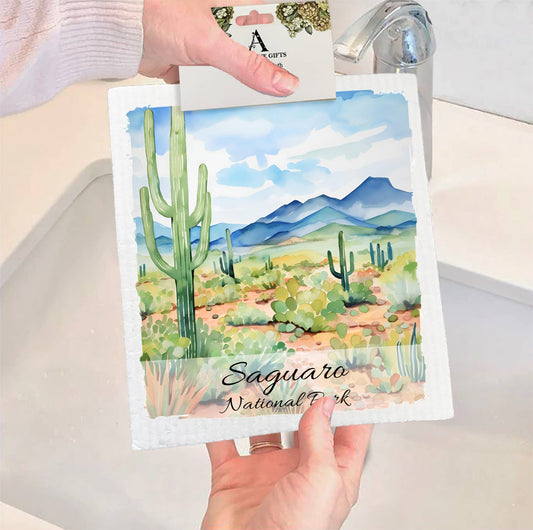 Set of 2 -  Saguaro National Park Arizonia  SWEDISH DISH CLOTH