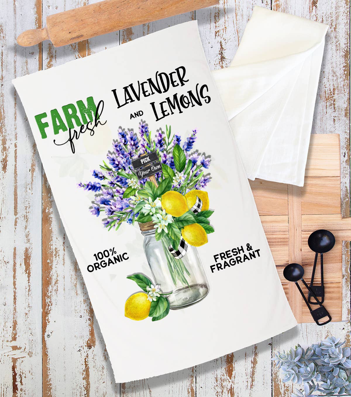 Country Lavender and Lemons Terry Cloth Towel