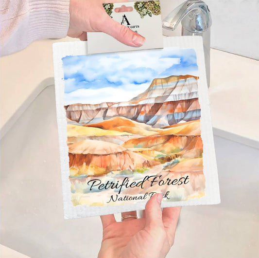 Set of 2 -  Petrified Forest National Park Arizona  SWEDISH DISH CLOTH