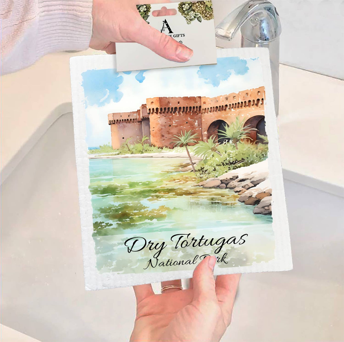 Set of 2 -  Dry Tortugas National Park Florida  SWEDISH DISH CLOTH