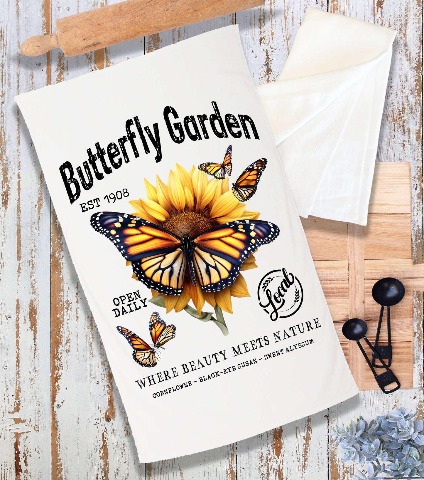 Monarch Butterfly Garden Terry Cloth Towel