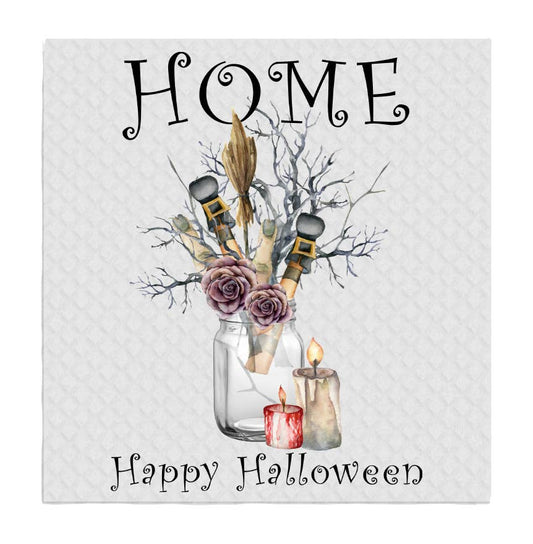 Set of 2 -  Home Haunted Happy Halloween SWEDISH DISH CLOTHS