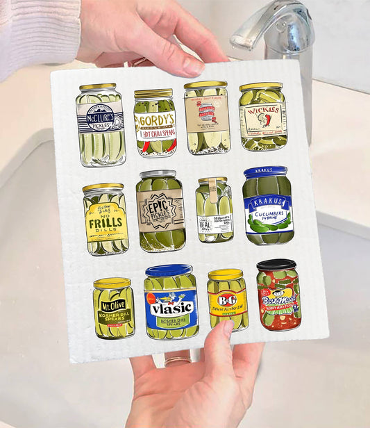 Set of 2 -  Pickles Vintage Pickles SWEDISH DISH CLOTH