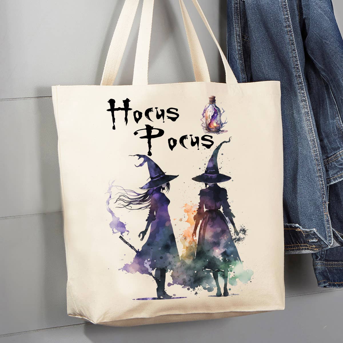 Halloween Hocus Pocus Witches 12 oz Canvas Tote Bag