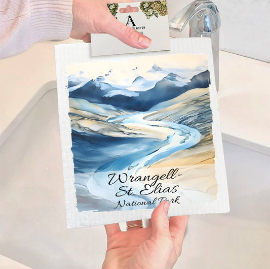 Set of 2 -  Wrangell-St. Elias National Park Alaska  SWEDISH DISH CLOTH
