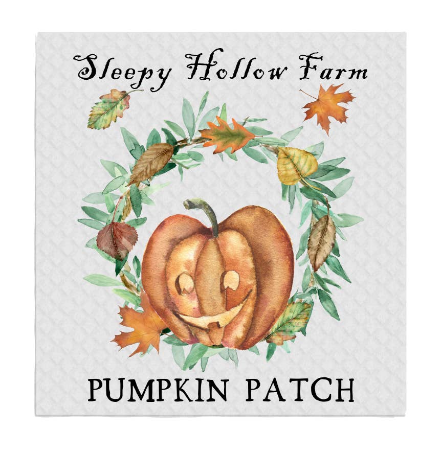 Set of 2 -  Sleepy Hollow Farm Pumpkins SWEDISH DISH CLOTHS