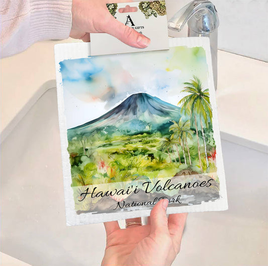 Set of 2 -  Hawaii Volcanoes National Park  SWEDISH DISH CLOTH