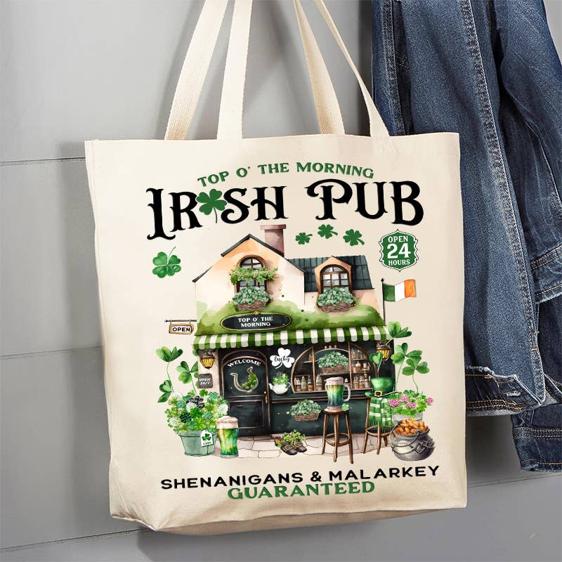 St Patrick's irish Pub Shenanigans 12 oz Canvas Tote Bag