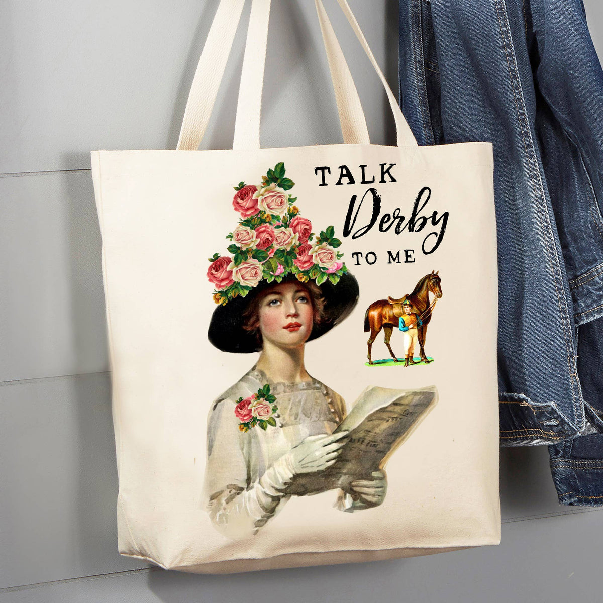 Kentucky Derby Talk Derby to Me 12 oz Canvas Tote Bag
