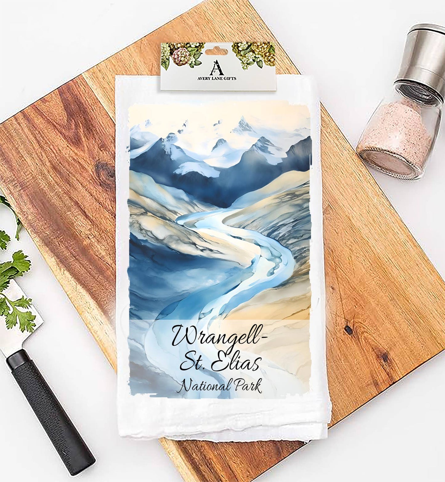 Wrangell-St. Elias National Park Alaska Flour Sack Tea Towel