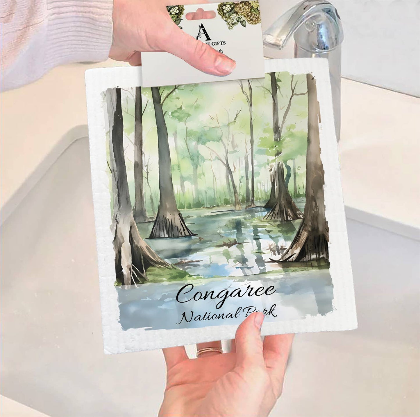 Set of 2 -  Congaree National Park South Carolina  SWEDISH DISH CLOTH