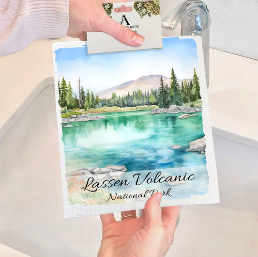 Set of 2 -  Lassen Volcanic National Park California SWEDISH DISH CLOTH