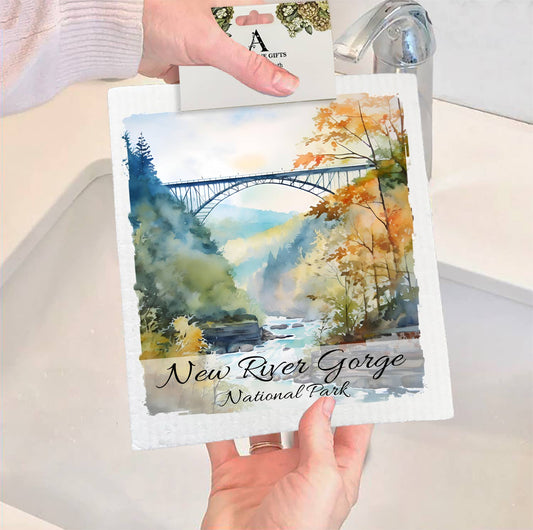 Set of 2 -  New River Gorge National Park WV SWEDISH DISH CLOTH