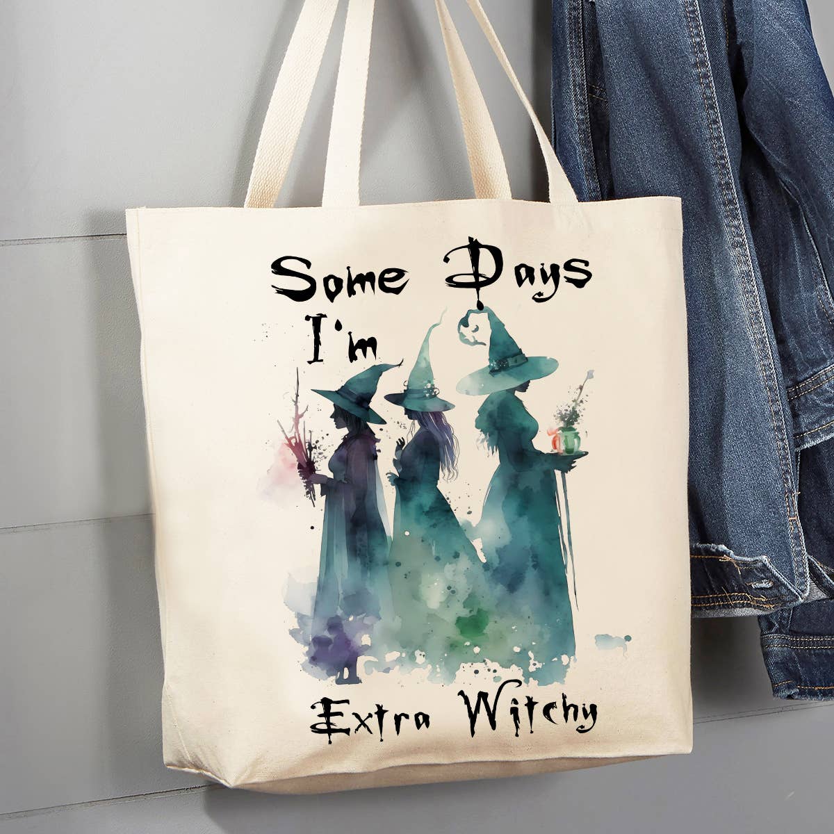Halloween Some Days Extra Witchy 12 oz Canvas Tote Bag