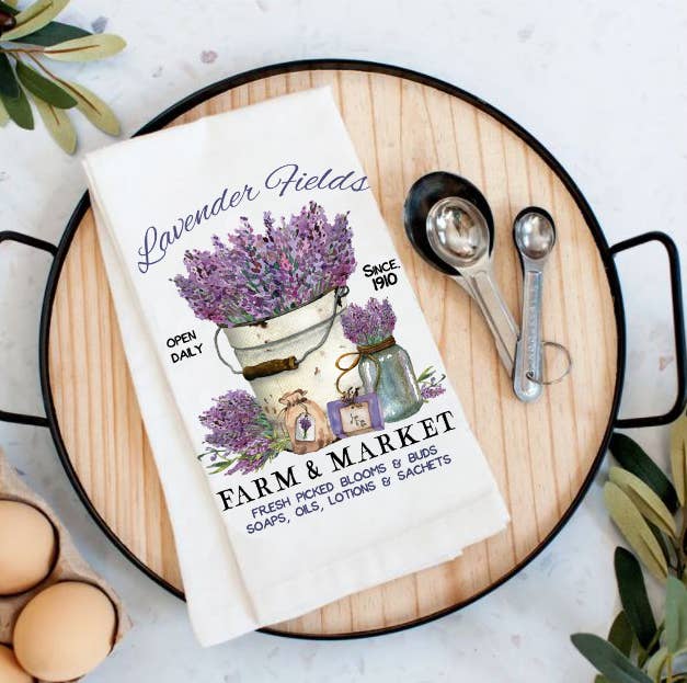 Lavender Field Farm & Market Cotton Tea Towels
