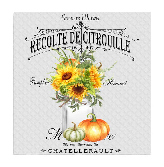 Set of 2 -  Fall Autumn Pumpkin Harvest French SWEDISH DISH CLOTH