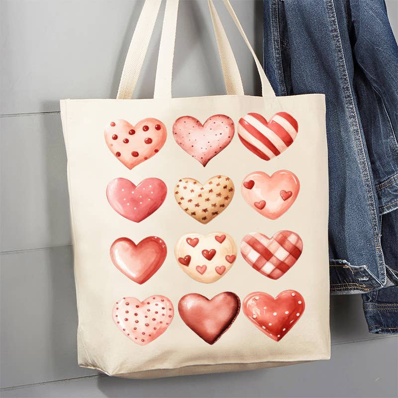 Valentine Heart Cookies 12 oz Canvas Tote Bag