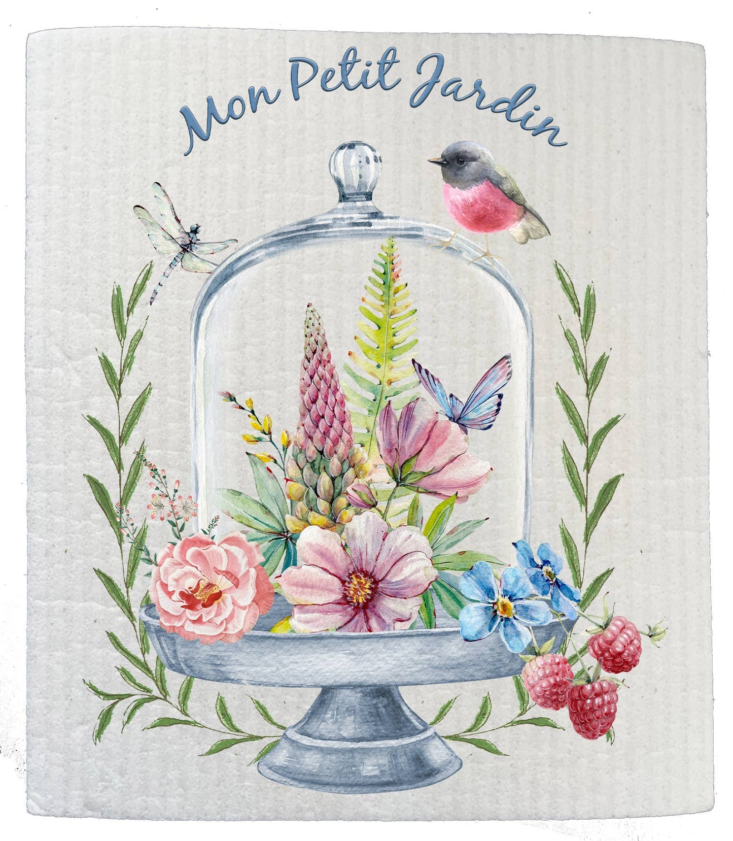 Set of 2 -  Mon Petit Jardin Little Garden Kitchen SWEDISH DISH CLOTHS