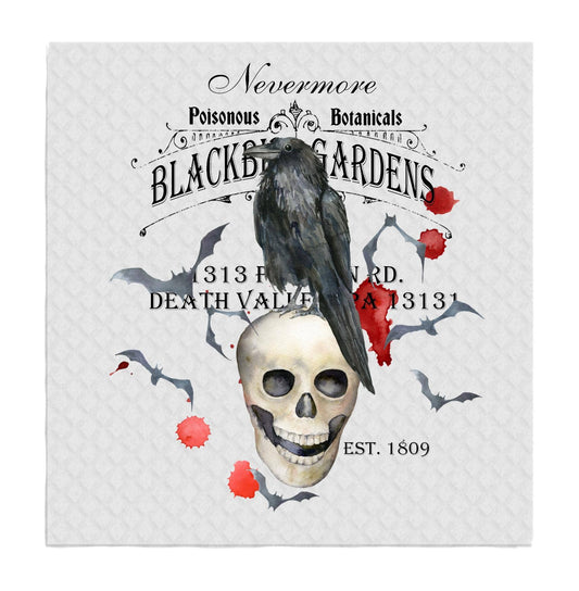 Set of 2 -  Blackbird Garden Crow Halloween SWEDISH DISH CLOTHS