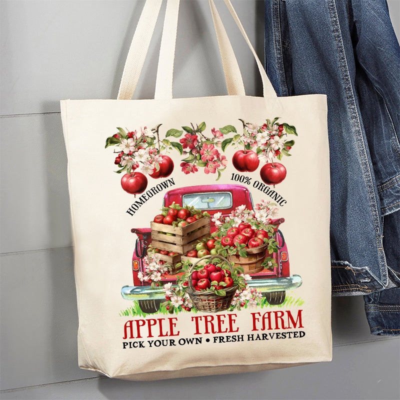 Apple Tree Farm Red Pick Up Canvas Tote Bag