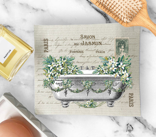 Set of 2 -  Bath & Body French Jasmine Bathtube SWEDISH BODY CLOTH