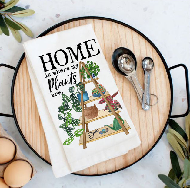 Home is where my Plants are House Plants Cotton Tea Towels