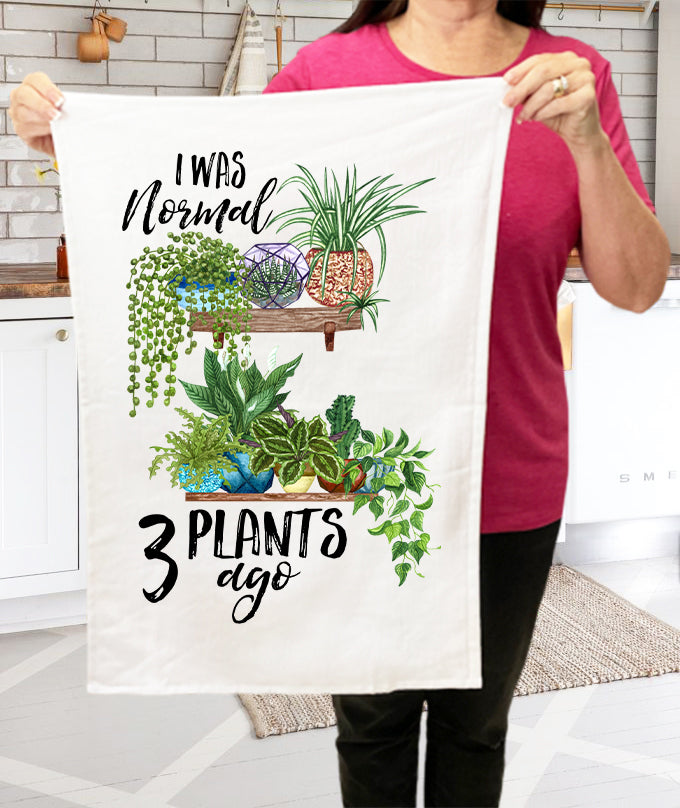 I Was Normal 3 Plants Ago House Plants Cotton Terry Cloth Towels