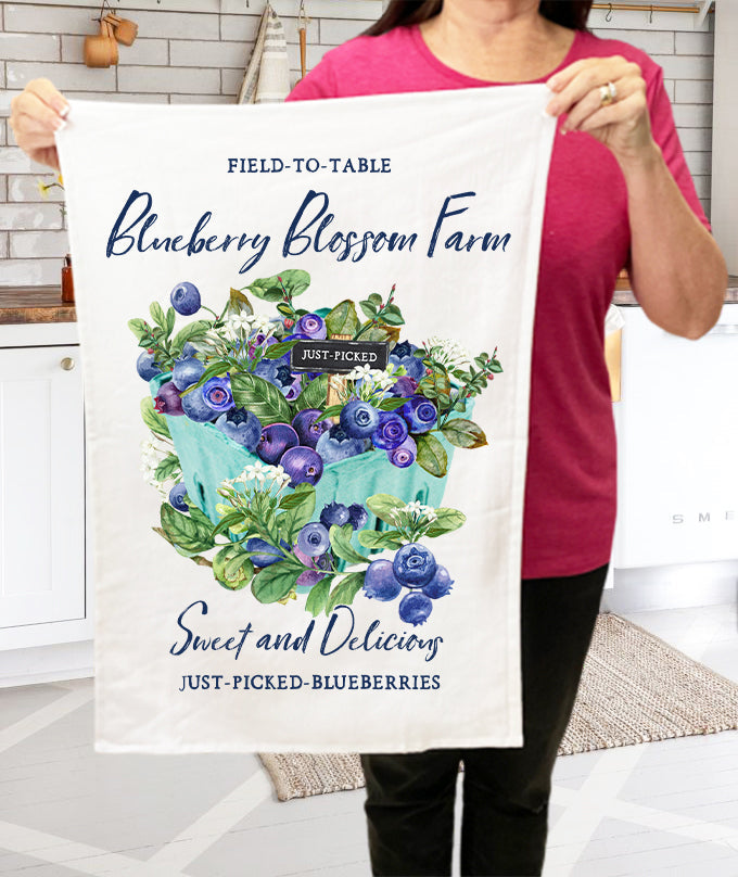 Blueberry Country Farm Fruit Kitchen Terry Cloth Towels
