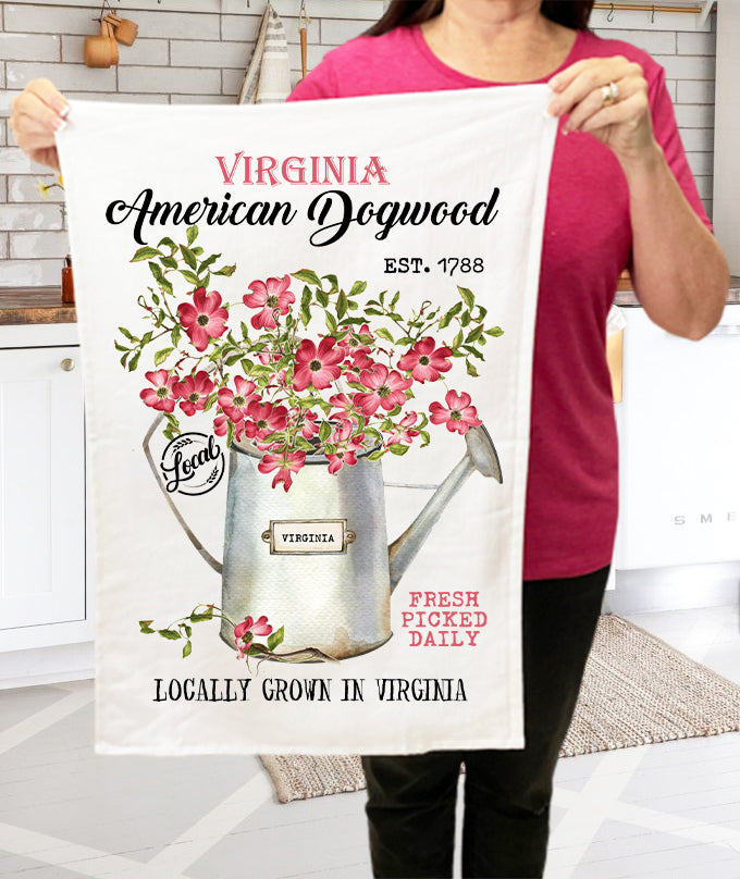 Virginia State Flower American Dogwood Souvenir Terry Towel