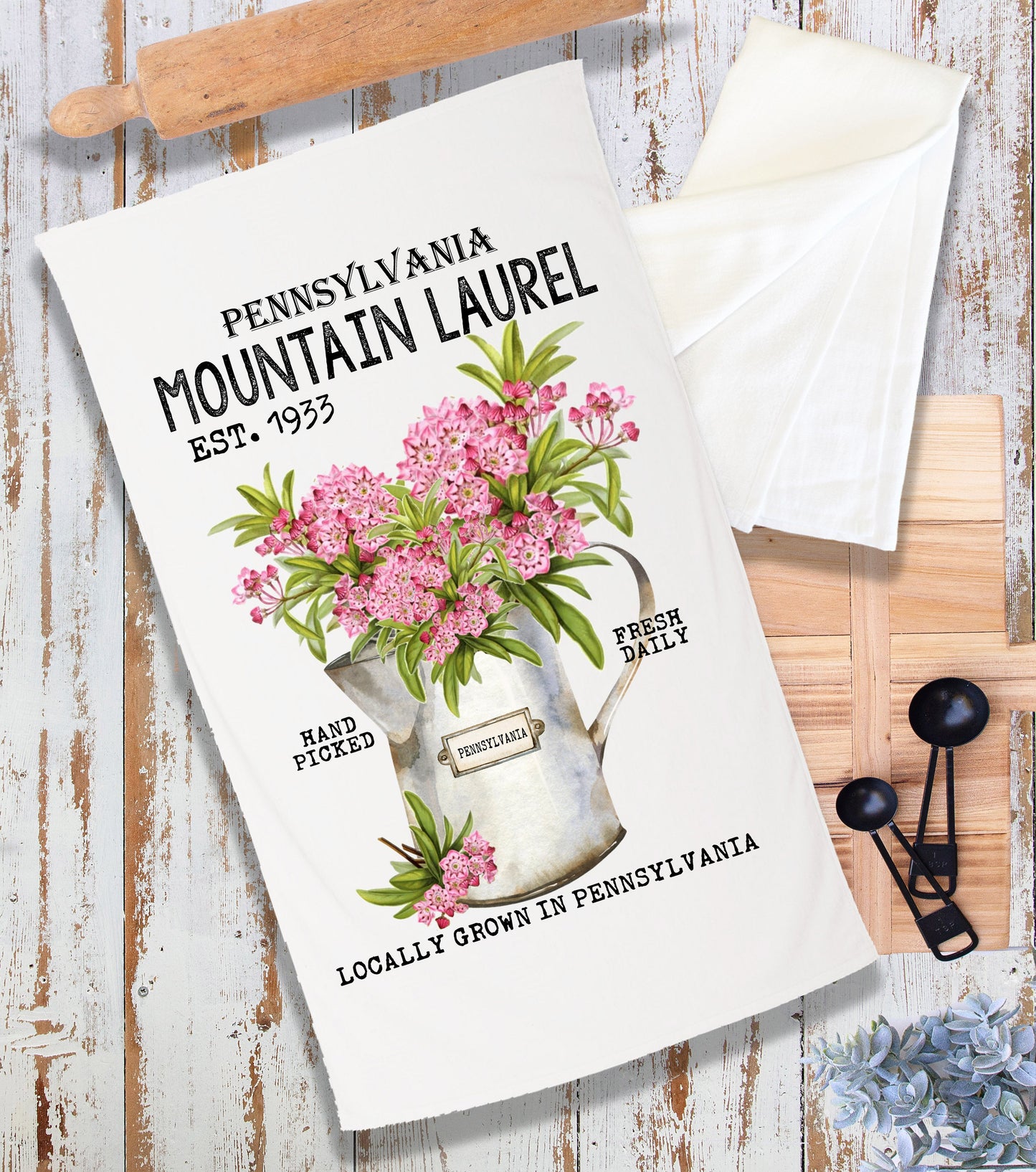 Pennsylvania State Flower Mountain Laurel Souvenir Terry Towel