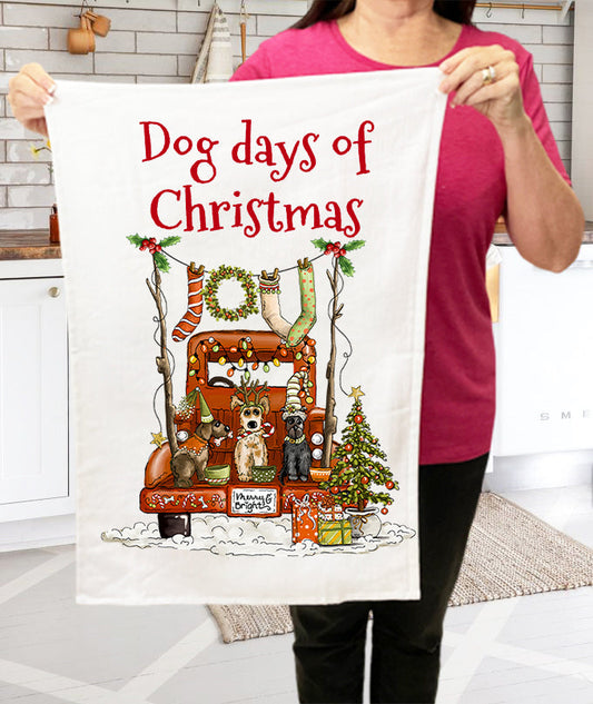 Dog Days of Christmas Cotton Terry Cloth Towels