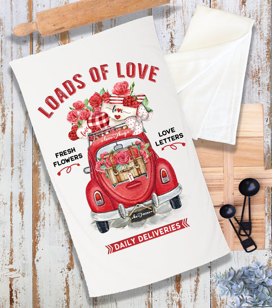 Valentine Love Bug VW Car Terry Cloth Towel