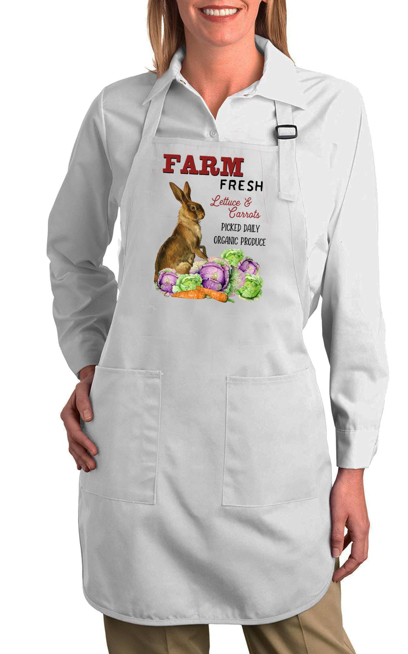 Easter Farm Fresh Lettuce Bunny Cotton Apron