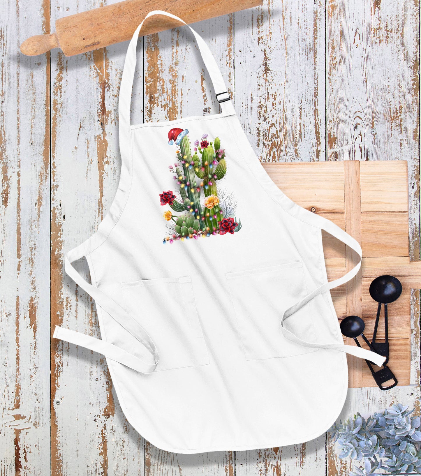 Christmas Saguaro Cactus Western Kitchen Cotton Apron